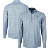 Cutter & Buck Big & Tall Virtue Eco Pique Micro Stripe Tri-Blend Quarter-Zip Jacket - Los Angeles Chargers