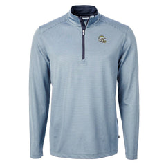 Cutter & Buck Big & Tall Virtue Eco Pique Micro Stripe Tri-Blend Quarter-Zip Jacket - Los Angeles Chargers