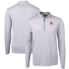 Cutter & Buck Big & Tall Virtue Eco Pique Micro Stripe Tri-Blend Quarter-Zip Jacket - Tampa Bay Buccaneers