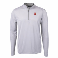 Cutter & Buck Big & Tall Virtue Eco Pique Micro Stripe Tri-Blend Quarter-Zip Jacket - Tampa Bay Buccaneers