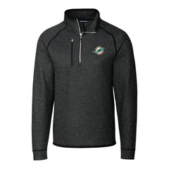 Cutter & Buck Big & Tall Mainsail Sweater-Knit Half-Zip Jacket - Miami Dolphins