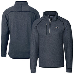Cutter & Buck Big & Tall Mainsail Sweater-Knit Half-Zip Jacket - New England Patriots