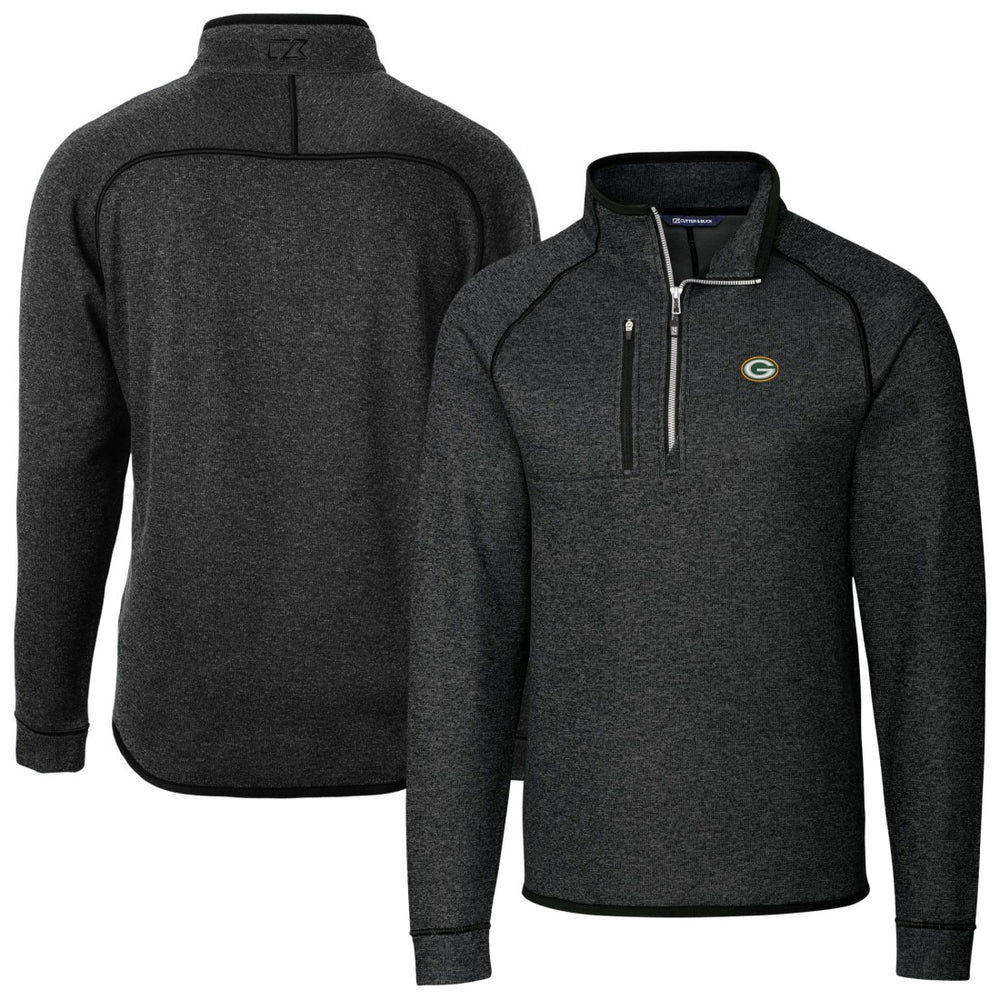 Cutter & Buck Big & Tall Mainsail Sweater-Knit Half-Zip Jacket - Green Bay Packers