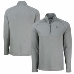 Cutter & Buck Peshastin Eco Fleece Tri-Blend Raglan Recycled Quarter-Zip Jacket - Denver Broncos