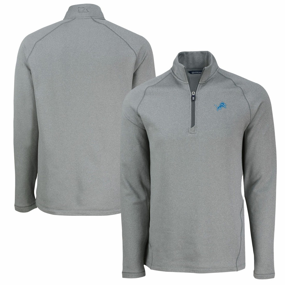 Cutter & Buck Peshastin Eco Fleece Tri-Blend Raglan Recycled Quarter-Zip Jacket - Detroit Lions