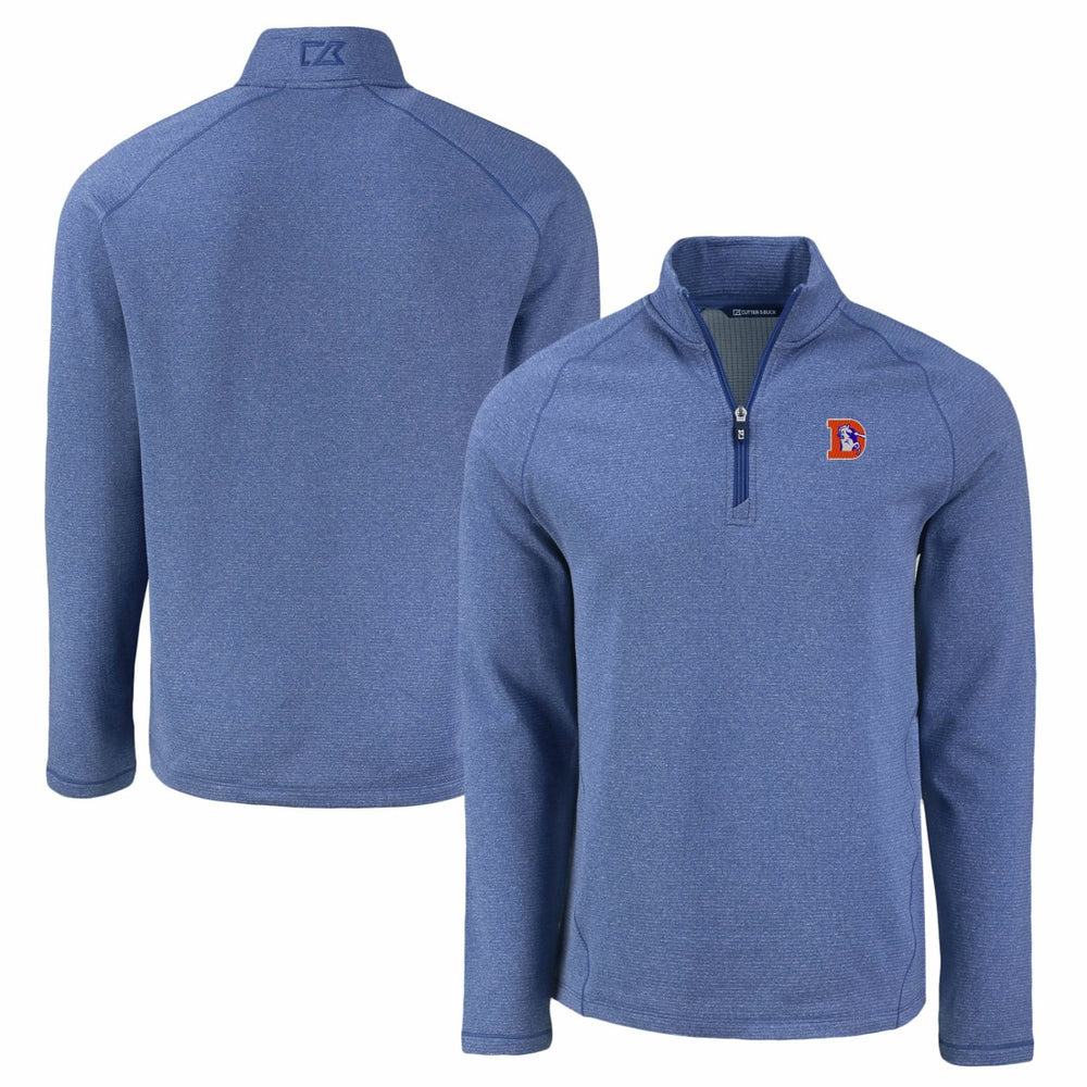 Cutter & Buck Peshastin Eco Fleece Tri-Blend Raglan Recycled Quarter-Zip Jacket - Denver Broncos