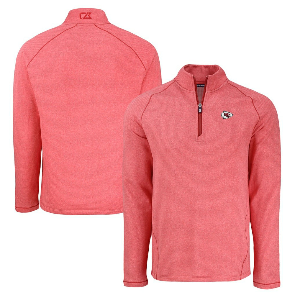 Cutter & Buck Peshastin Eco Fleece Tri-Blend Raglan Recycled Quarter-Zip Jacket - Kansas City Chiefs