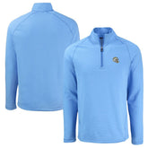 Cutter & Buck Peshastin Eco Fleece Tri-Blend Raglan Recycled Quarter-Zip Jacket - Los Angeles Chargers