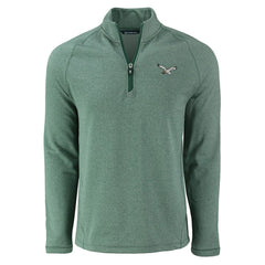 Cutter & Buck Peshastin Eco Fleece Tri-Blend Raglan Recycled Quarter-Zip Jacket - Philadelphia Eagles