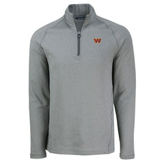Cutter & Buck Peshastin Eco Fleece Tri-Blend Raglan Recycled Quarter-Zip Jacket - Washington Commanders