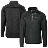Cutter & Buck Big & Tall Mainsail Sweater-Knit Raglan Half-Zip Jacket - Los Angeles Chargers