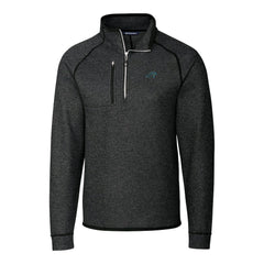 Cutter & Buck Big & Tall Mainsail Sweater-Knit Raglan Half-Zip Jacket - Carolina Panthers
