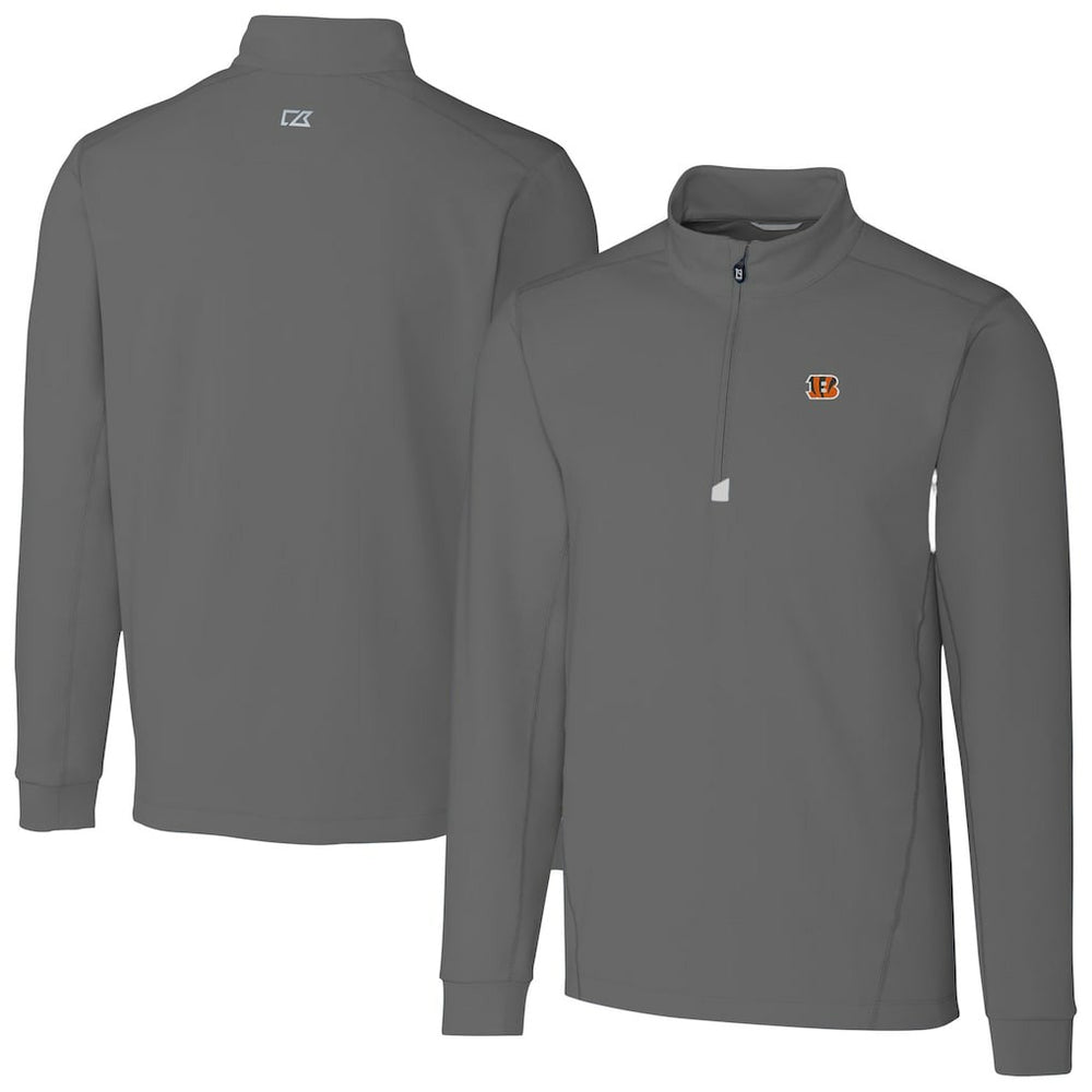 Cutter & Buck Big & Tall Traverse Stretch Quarter-Zip Top - Cincinnati Bengals