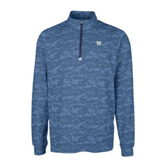 Cutter & Buck Big & Tall Traverse Stretch Eco Camo Print DryTec Quarter-Zip Top - New York Giants