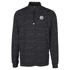 Cutter & Buck Big & Tall Traverse Eco Camo Tri-Blend DryTec Quarter-Zip Jacket - Pittsburgh Steelers