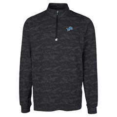 Cutter & Buck Big & Tall Traverse Eco Camo Tri-Blend DryTec Quarter-Zip Jacket - Detroit Lions