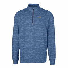 Cutter & Buck Big & Tall Traverse Eco Camo Tri-Blend DryTec Quarter-Zip Jacket - Los Angeles Chargers