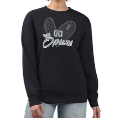 NBA San Antonio Spurs G-III 4Her by Carl Banks Women's Leopard Heart Fleece Pullover Sweatshirt