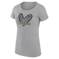 NBA Golden State Warriors G-III 4Her by Carl Banks Women's Super-Slim Fit Lightweight Leopard Heart T-Shirt sale