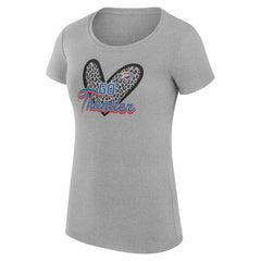 NBA Oklahoma City Thunder G-III 4Her by Carl Banks Women's Super-Slim Fit Lightweight Leopard Heart T-Shirt