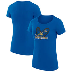 NBA Golden State Warriors G-III 4Her by Carl Banks Women's Super-Slim Fit Lightweight Leopard Heart T-Shirt sale