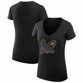 NBA Phoenix Suns G-III 4Her by Carl Banks Women's Super-Slim Fit Lightweight Leopard Heart V-Neck T-Shirt