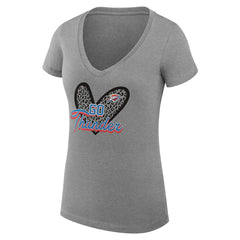 NBA Oklahoma City Thunder G-III 4Her by Carl Banks Women's Super-Slim Fit Lightweight Leopard Heart V-Neck T-Shirt