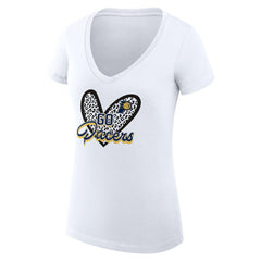 NBA Indiana Pacers G-III 4Her by Carl Banks Women's Super-Slim Fit Lightweight Leopard Heart V-Neck T-Shirt