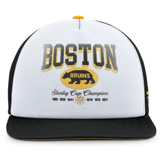 NHL White/Black Boston Bruins Fanatics Decades Collection Foam Front Snapback Hat
