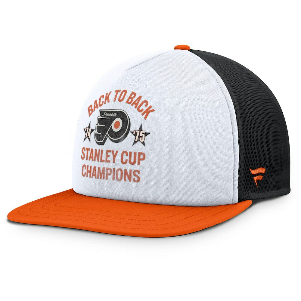 NHL White/Orange Philadelphia Flyers Fanatics Decades Collection Foam Front Snapback Hat