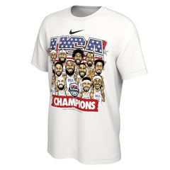 NBA USA Men's Basketball Unisex 2024 Summer Olympics Gold Medal Team Caricature T-Shirt
