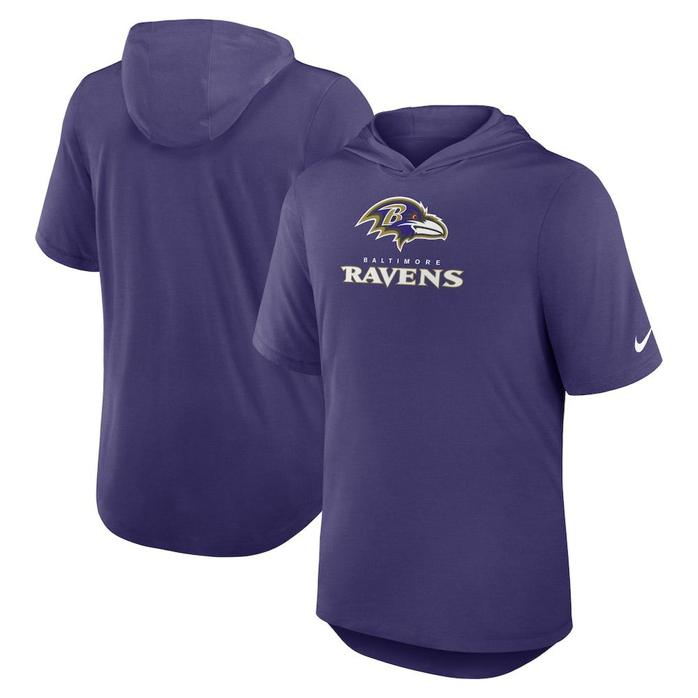 Lockup Tri-Blend Hoodie T-Shirt - Baltimore Ravens