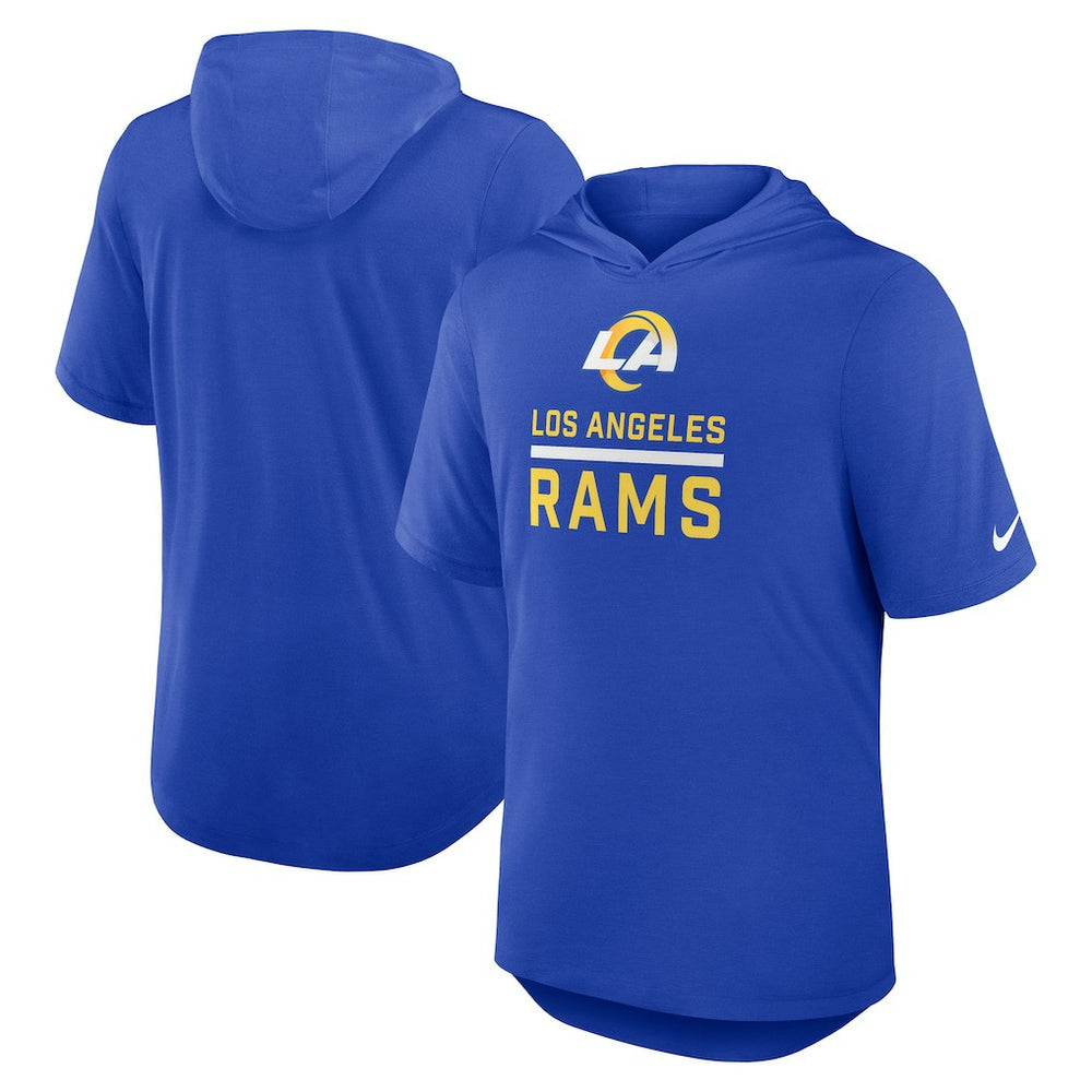 Lockup Tri-Blend Hoodie T-Shirt - Los Angeles Rams