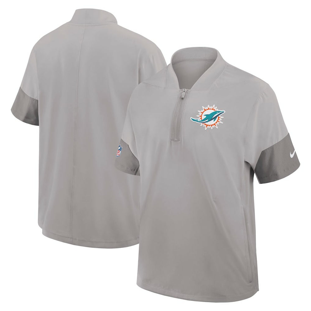 Sideline Short Sleeve Quarter-Zip Dri-FIT Coach Jacket - Miami Dolphins