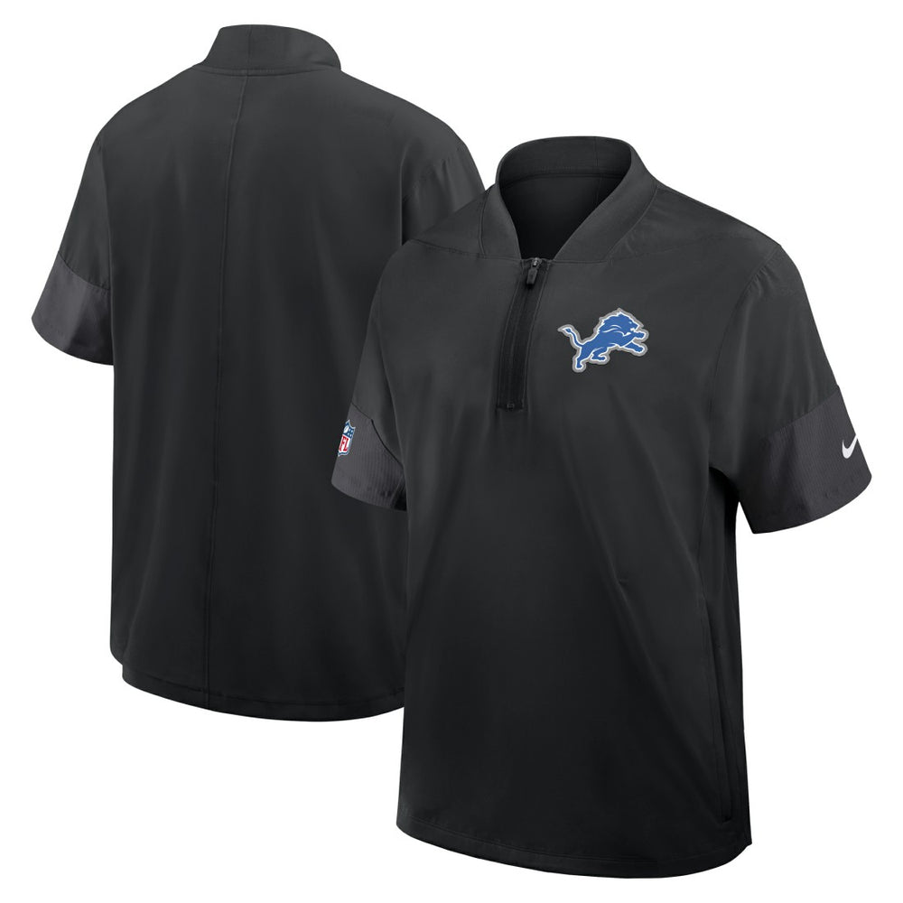 Sideline Short Sleeve Quarter-Zip Dri-FIT Coach Jacket - Detroit Lions