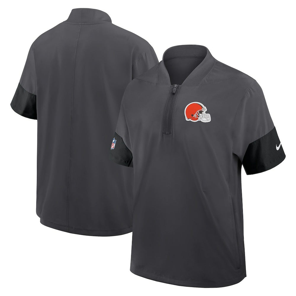 Sideline Short Sleeve Quarter-Zip Dri-FIT Coach Jacket - Cleveland Browns