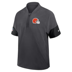 Sideline Short Sleeve Quarter-Zip Dri-FIT Coach Jacket - Cleveland Browns