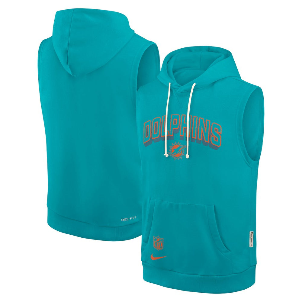 Sideline Standard Issue Dri-FIT Sleeveless Hoodie - Miami Dolphins