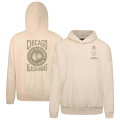 NHL Cream Chicago Blackhawks Levelwear Contact Stamp Pullover Hoodie