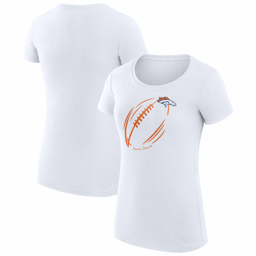 G-III 4Her by Carl Banks Women's Super-Slim Fit Lightweight Subtle Football T-Shirt - Denver Broncos