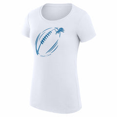 G-III 4Her by Carl Banks Women's Super-Slim Fit Lightweight Subtle Football T-Shirt - Detroit Lions