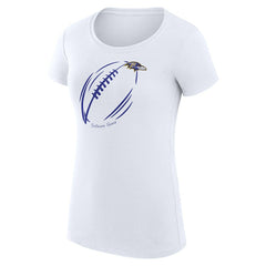 G-III 4Her by Carl Banks Women's Super-Slim Fit Lightweight Subtle Football T-Shirt - Baltimore Ravens