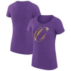 G-III 4Her by Carl Banks Women's Super-Slim Fit Lightweight Subtle Football T-Shirt - Minnesota Vikings