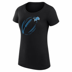 G-III 4Her by Carl Banks Women's Super-Slim Fit Lightweight Subtle Football T-Shirt - Detroit Lions