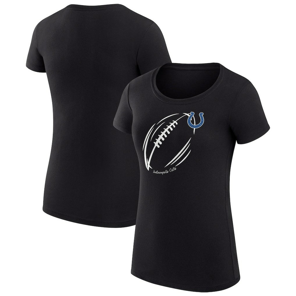 G-III 4Her by Carl Banks Women's Super-Slim Fit Lightweight Subtle Football T-Shirt - Indianapolis Colts