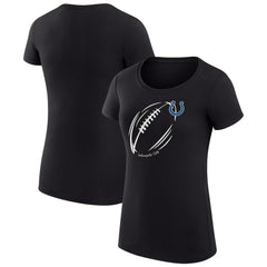 G-III 4Her by Carl Banks Women's Super-Slim Fit Lightweight Subtle Football T-Shirt - Indianapolis Colts