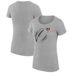 G-III 4Her by Carl Banks Women's Super-Slim Fit Lightweight Subtle Football T-Shirt - Cincinnati Bengals
