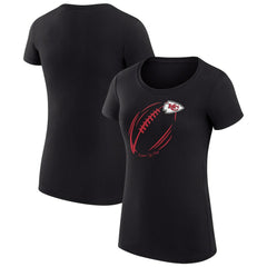 G-III 4Her by Carl Banks Women's Super-Slim Fit Lightweight Subtle Football T-Shirt - Kansas City Chiefs