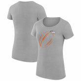 G-III 4Her by Carl Banks Women's Super-Slim Fit Lightweight Subtle Football T-Shirt - Denver Broncos
