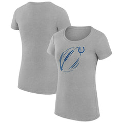 G-III 4Her by Carl Banks Women's Super-Slim Fit Lightweight Subtle Football T-Shirt - Indianapolis Colts